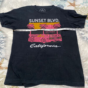 Local Authority men’s Black Pink Sunset Blvd. Short Sleeve Tee S
